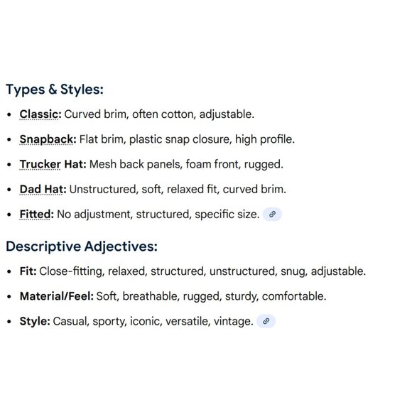 How to list a BASEBALL CAP - Types, Style & Key Features - Picture 3 of 3